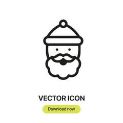Obraz na płótnie Canvas Santa Claus icon vector. Linear-style sign for mobile concept and web design. Santa Claus symbol illustration. Pixel vector graphics - Vector.