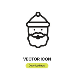 Santa Claus icon vector. Linear-style sign for mobile concept and web design. Santa Claus symbol illustration. Pixel vector graphics - Vector.