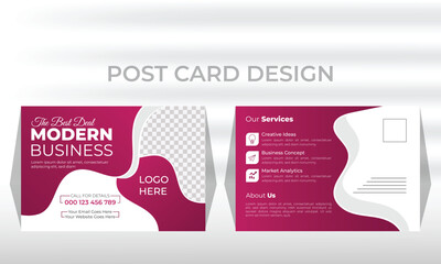 Creative and professional corporate post card design template.