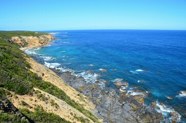 Fototapeta premium View of the Pacific Ocean from the Cape of Good Hope, Victoria, Australia 