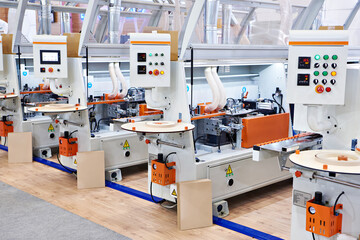 Automatic edgebander machine on factory