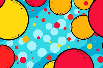 A pop art style with comic bubbles, dots. Comic art illustration background