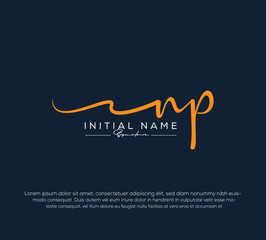 np n p initial letter handwriting and signature logo © iDesigner