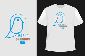 World sparrow day vector illustration in silhouette. Observed annually on March 20, is a day t shirt design