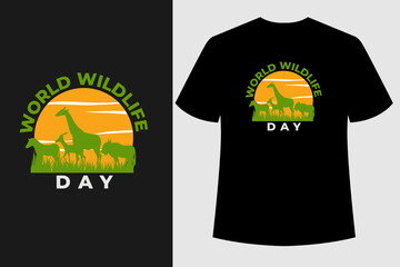 vector Wildlife conservation special t-shirt design