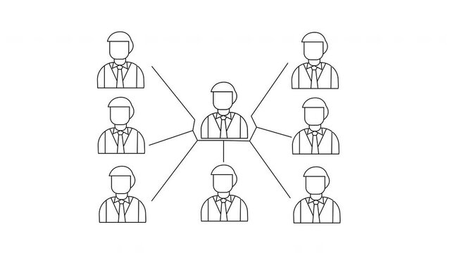 animated sketch of the network icon for workers