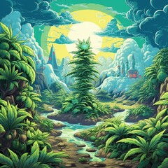 Stoner background, illustration, Generative AI
