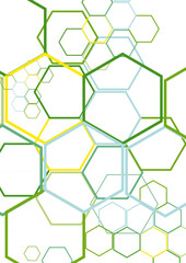 Geometrisches Muster, abstrakt grün gelb blau V