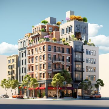 Apartment building in the city