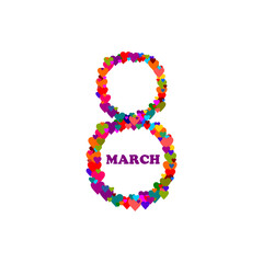 March 8. International Women Day icon isolated on transparent background