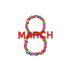 March 8. International Women Day icon isolated on transparent background