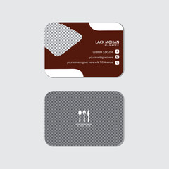 Elegant Business card Design or template for fast food shops and restaurants with eye-catchy colors.