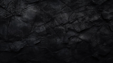 Black abstract background. Dark rock texture. Black stone background with copy space for design. Web banner. Wide. Panoramic. - obrazy, fototapety, plakaty