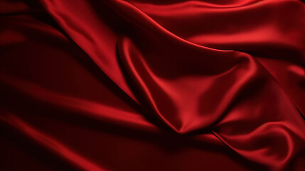 Obraz premium Black red silk satin. Beautiful soft folds. Shiny fabric. Dark luxury background with space for design. 