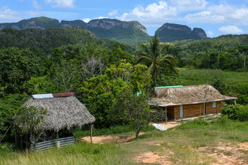 Fototapeta na wymiar View of rural countryside at Vinales in Cuba