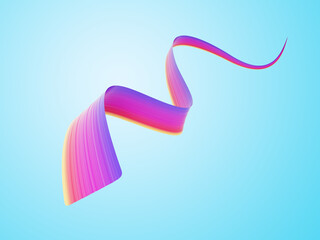 3d Wavy Shiny Social Media Ribbon Flag Isolated On Soft Blue Background 3d Illustration