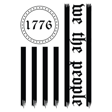 We The People American Flag svg Thin Blue Line SVG t-shirt design