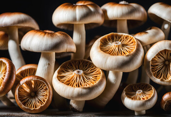 Shimeji Mushrooms Clustered Together for a Wholesome Culinary Canvas