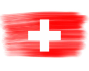 swiss flag with paint strokes