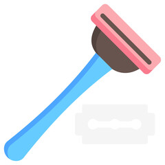 razor multi color icon, for woman and beauty theme