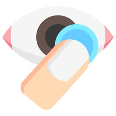 contact lens multi color icon, for woman and beauty theme