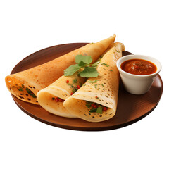 Masala dosa isolated on transparent background