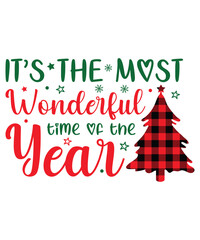 It's The Most Wonderful Time Of The Year Merry Christmas Xmas Santa T-shirt Design