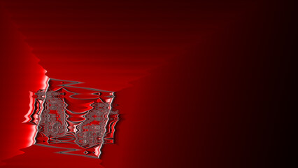 complex bright red and scarlet curved design