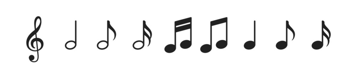 Music notes icon set. Vector EPS 10