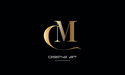 CM, MC, C, M abstract letters logo monogram - obrazy, fototapety, plakaty