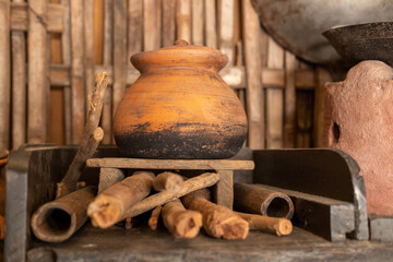 A wide variety of kitchen utensils for traditional Asian cooking.