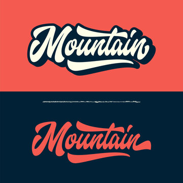 Mountain. Original Brush Script Font. Vector