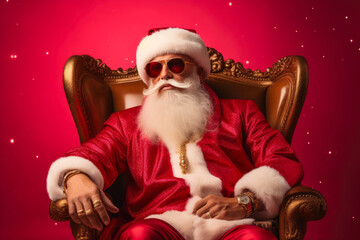 Hipster Santa Claus in Boss Mode