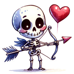 Valentine Day With Skeleton, Valentine Day, Valentine Chocolate, Valentine Balloon 