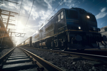 Obraz premium Fast Travel: Passing Train Perspective