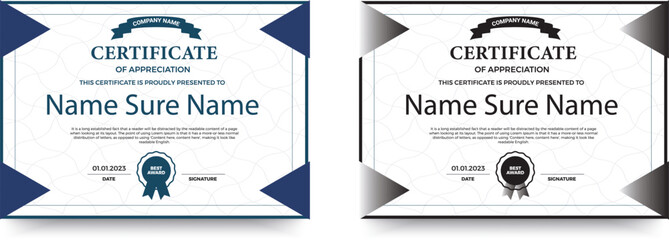 Certificate Template Design. For award, business, and education needs.