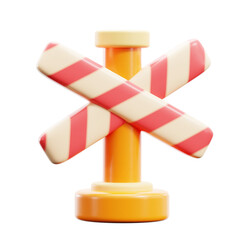 Barrier Crossing 3D Icon Illustration