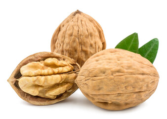 Walnuts isolated on a white background