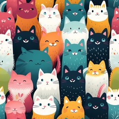 a group of cats with different colors