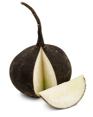 Black radish isolated on a white background