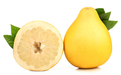 Pomelo and slice isolated on a white background