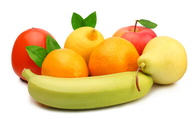 Fruits isolated on a white background