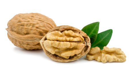 Walnuts isolated on white background