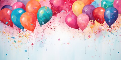 Colorful and joyful images with balloons or confetti adding a festive touch Valentine's Day