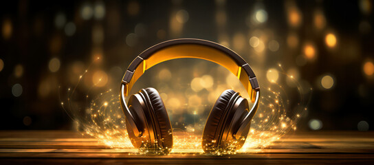 Obraz premium Background headphone digital background technology dj sound equipment stereo audio headset musical white