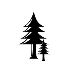 Obraz premium vector of a simple pine tree, this vector is good for logos, banners, icons, covers