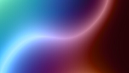 Abstract fluid 3d render holographic iridescent neon curved wave in motion dark background. Gradient design element for banners, backgrounds, wallpapers and covers.	