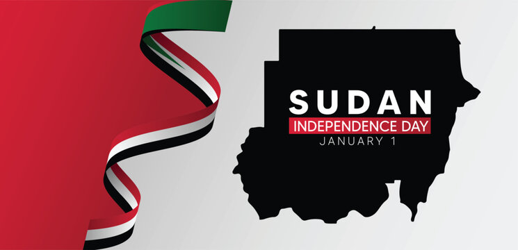 Sudan Independence Day 1 January vector poster