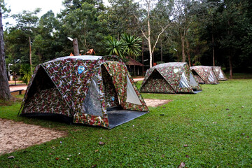 Camping in the Forest Phu Wiang National Park, Khon Kaen , Thailand