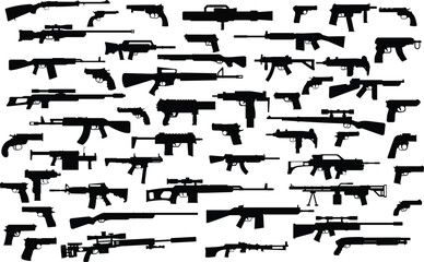 Weapons silhouette set